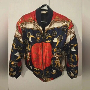 Vintage 80s 90s Angela Tong Bomber Jacket Women's Size M Medium With Wagon and R